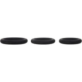 Adam & Eve Silicone Penis Ring Set - Black Cock Rings - Set of 3 Sizes-D726 8000