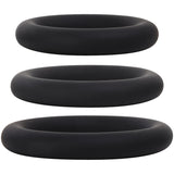 Adam & Eve Silicone Penis Ring Set - Black Cock Rings - Set of 3 Sizes-D726 8000