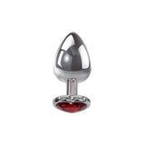 Adam & Eve Red Heart Gen Anal Plug - Small - Metallic 7.1 cm Butt Plug with Heart Gem Base-E161 8558