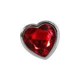Adam & Eve Red Heart Gen Anal Plug - Small - Metallic 7.1 cm Butt Plug with Heart Gem Base-E161 8558