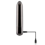 Evolved REAL SIMPLE - Black Chrome 10 cm USB Rechargeable Bullet-EN-RS-1249-2