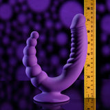 Evolved THE RIDER - Purple USB Rechargeable Double Ended Vibrator with Wireless Remote-EN-RS-4516-2