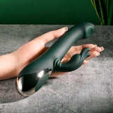 Evolved RABBIT TAP TAP - Green 25 cm USB Rechargeable Rabbit Vibrator with Tapping Tip-EN-RS-5643-2
