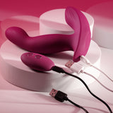 Evolved COME ON OVER - Burgundy Red 15.9 cm USB Rechargeable Vibrator with Wireless Remote-EN-RS-5810-2