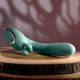 Evolved THRUST INTO ECSTASY - Green 21 cm USB Rechargeable Thrusting & Rotating Vibrator-EN-RS-5841-2