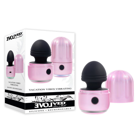 Evolved VACATION VIBES - VIBRATING - Pink/Black 8.5 cm USB Rechargeable Vibrating Stimulator-EN-RS-5971-2