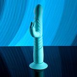 Evolved BUNNY HOP - Teal 25.1 cm USB Rechargeable Thrusting Rabbit Vibrator with Suction Base-EN-RS-6008-2