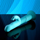Evolved BUNNY HOP - Teal 25.1 cm USB Rechargeable Thrusting Rabbit Vibrator with Suction Base-EN-RS-6008-2