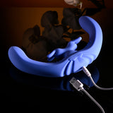 Evolved LOVEBIRDS - Purple 20.8 cm USB Rechargeable Double-Ended Rabbit Vibrator with Remote-EN-RS-6015-2