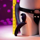 Evolved GIVING VIBES - Black 14.6 cm USB Rechargeable Vibrating Strap-On with Remote-EN-RS-6046-2