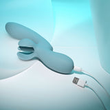 Evolved TAKE YOUR FLICK - Grey 24.1 cm USB Rechargeable Vibrator with Flicking Clitoral Stimulator-EN-RS-6541-2