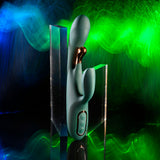Evolved GOLDEN GODDESS - Green USB Rechargeable Rabbit Vibrator with G-Spot Flicker