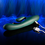 Evolved GOLDEN GODDESS - Green USB Rechargeable Rabbit Vibrator with G-Spot Flicker