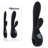 Evolved BLACK MAGIC - Black 20 cm USB Rechargeable Rabbit Vibrator with LED Screen