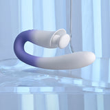 Evolved SPRING LOADED - White/Purple 23 cm USB Rechargeable Multi-Tapping Vibrator