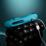 Evolved BUNNY TAPPER - Blue 20 cm USB Rechargeable Rabbit Vibrator with Flicking Shaft