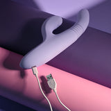 Evolved PEP TALK - Purple 23.3 cm USB Rechargeable Thrusting Vibrator with Tapping Clitoral Stimulator