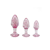 Adam & Eve Glitter Gem 3-Piece Butt Plug Set - Pink - Glitter Pink Butt Plugs - Set of 3 Sizes-G135 6200
