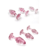 Adam & Eve Glitter Gem 3-Piece Butt Plug Set - Pink - Glitter Pink Butt Plugs - Set of 3 Sizes-G135 6200