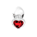 Adam & Eve RED HEART GEM GLASS PLUG SET - Clear Glass Butt Plugs - Set of 3 Sizes-G326 6000