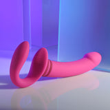 Gender X SHARING IS CARING - Pink 21.9 cm USB Rechargeable Strapless Strap-On-GX-RS-3748-2