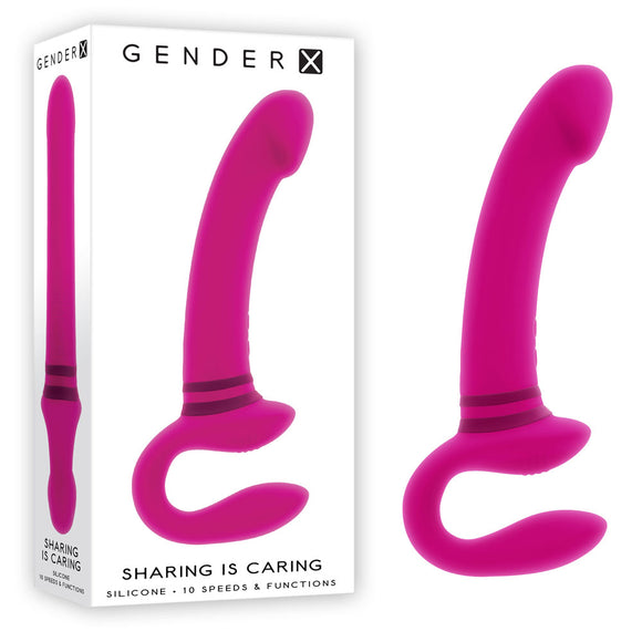 Gender X SHARING IS CARING - Pink 21.9 cm USB Rechargeable Strapless Strap-On-GX-RS-3748-2