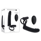 Gender X FULL SWING - Black USB Rechargeable Vibrating Cock Ring with Double Penetrator Dildo-GX-RS-6343-2