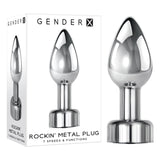 Gender X ROCKIN METAL PLUG - Metallic 9.3 cm USB Rechargeable Butt Plug-GX-RS-9086-2