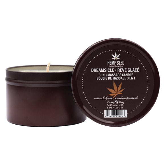Hemp Seed 3-In-1 Massage Candle - Dreamsicle (Tangerine & Plum) - 170 g-HSC006