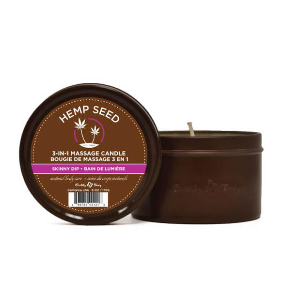 Hemp Seed 3-In-1 Massage Candle - Skinny Dip (Vanilla & Fairy Floss)- 170 g-HSC021