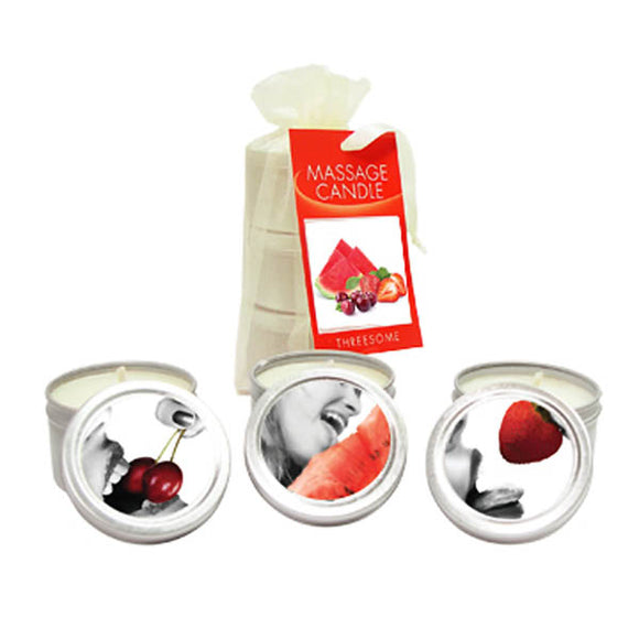 Edible Massage Candle Threesome - Cherry