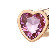 Adam & Eve ROSE GOLD HEART GEM ANAL TRAINING SET - Rose Gold Metal Anal Plugs with Pink Gem Bases - Set of 3 Sizes-I481 3100