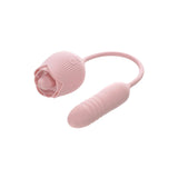 Adam & Eve THRUST & TICKLE Rose Vibrator - Pink USB Rechargeable Flickering Rose Stimulator with Thrusting Bullet-I489 6200