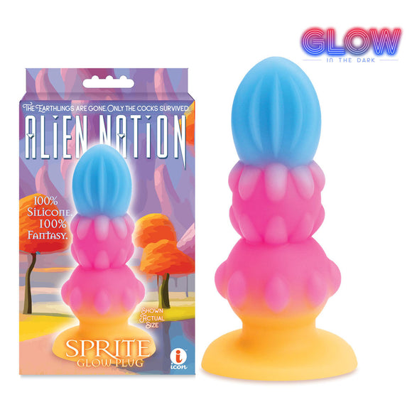 Alien Nation - Sprite - Glow in Dark Coloured 14 cm Fantasy Anal Plug-IC1366