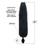 Foxy Fox Tail Silicone Butt Plug - Black - 46 cm Tail-IC1402
