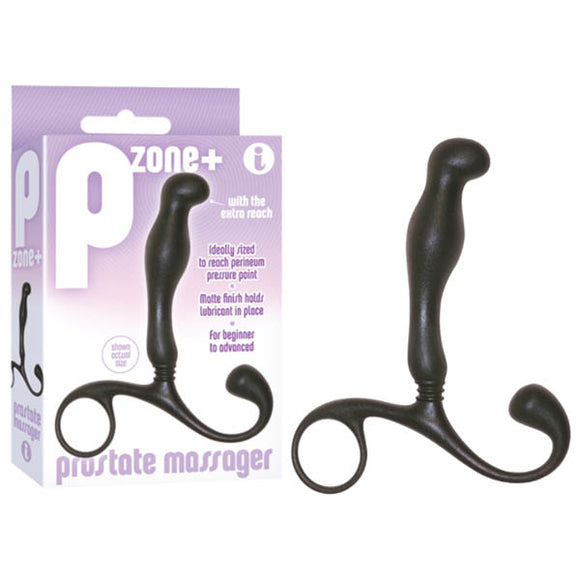 P-Zone + Prostate Massager - Black 10 cm Prostate Massager-IC2308-2