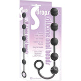 S-Drops Silicone Anal Beads - Black Anal Beads-IC2315-2