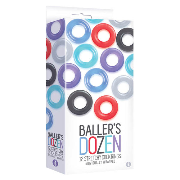 Ballers Dozen - Smooth - Individually Wrapped Cock Rings - Pack of 12-IC2603-2