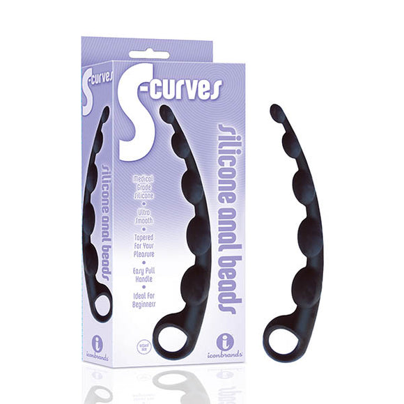 The 9s S-Curves - Black Anal Beads-IC2650-2
