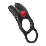Red Dot Rings - V1 - Black USB Rechargeable Vibrating Cock Ring with Remote-IC5076