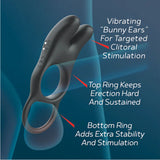 Red Dot Rings - V1 - Black USB Rechargeable Vibrating Cock Ring with Remote-IC5076