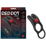 Red Dot Rings - V1 - Black USB Rechargeable Vibrating Cock Ring with Remote-IC5076