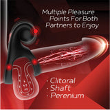 Red Dot Rings - V2 - Black USB Rechargeable Vibrating Cock & Ball Ring with Remote-IC5077