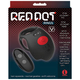Red Dot Rings - V3 - Black USB Rechargeable Vibrating Cock & Ball Ring with Remote-IC5078