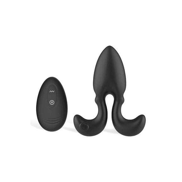Adam & Eve OMEGA Vibrating Plug - Black 10 cm USB Rechargeable Vibrating Butt Plug with Remote-J561 8000
