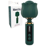 Adam & Eve THE ROYAL ROSE Mini Wand - Green - Green USB Rechargeable Mini Massager Wand
