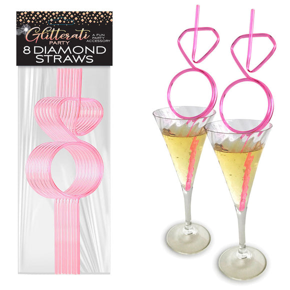 Glitterati - Diamond Ring Straws Set - Hens Party Novelty - Set of 8-LGCP.1089