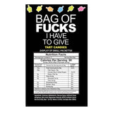 Bag Of Fucks I Have To Give - Display - Fruit Flavoured Lollies - Counter Display of 100 Mini Packs
