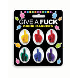 Give A Fuck Drink Markers - Novelty Drink Markers - Set of 6-LGCP.1221
