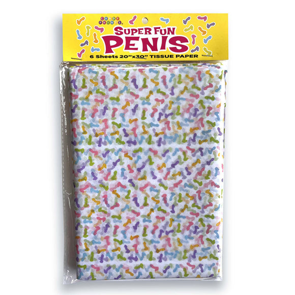 Super Fun Penis Tissue Paper Sheets - Novelty Decoration Sheets - 6 Pack-LGCP.1231